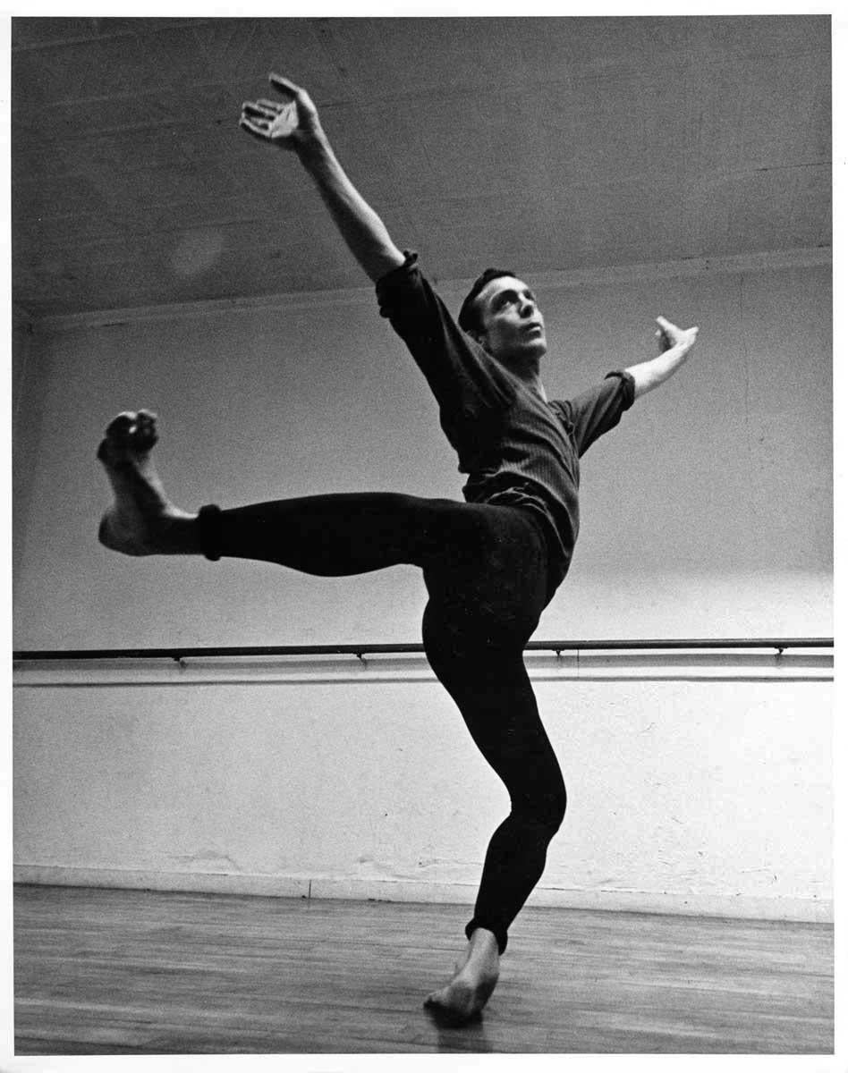 Jack Mitchell Black and White Photograph –  Dancer/Choreographer Paul Taylor Rehearsing