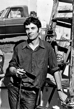 Il pittore fotorealista inglese John Salt al lavoro nel suo studio di Manhattan