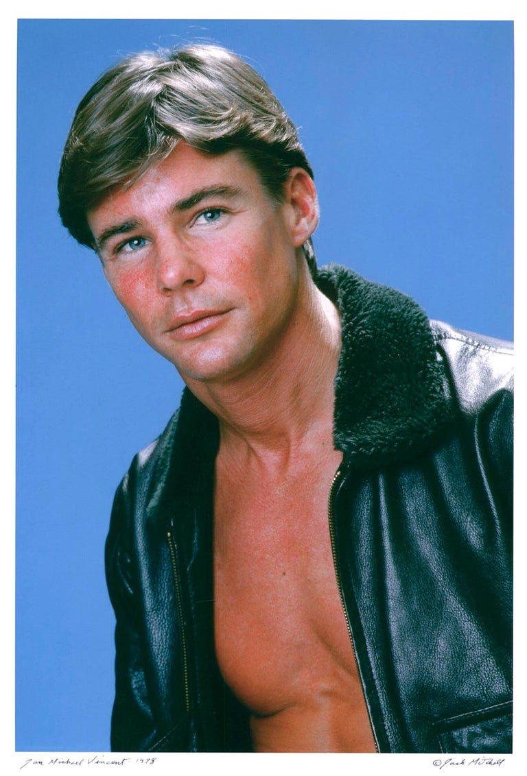 This photograph of film and television star Jan-Michael Vincent taken in 1978 was one of Mitchell's favorite from the session. This was printed in 2010 when work began on restoring and printing Jack Mitchell's best color work, and Mitchell
