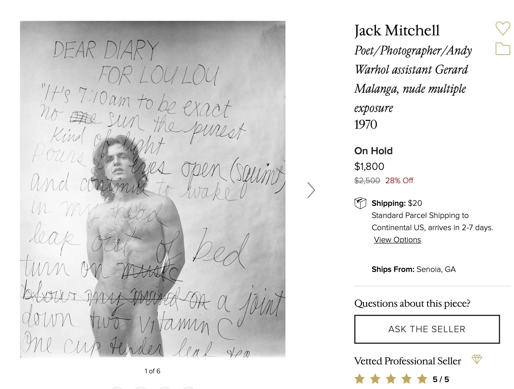 Four Warhol-Related Vintage Jack Mitchell Photographs On Hold For Customer 2