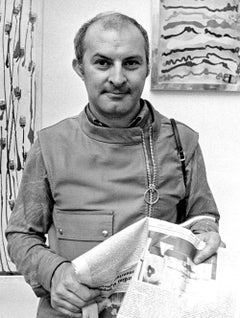 French-born American artist Arman at Venice Biennale, signed by Jack Mitchell