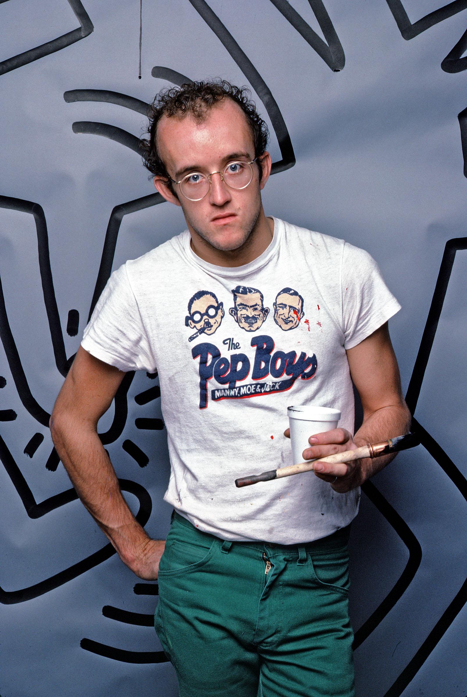 Jack Mitchell Color Photograph - Graffiti Artist Keith Haring, Color 17 x 22" Exhibition Photograph 