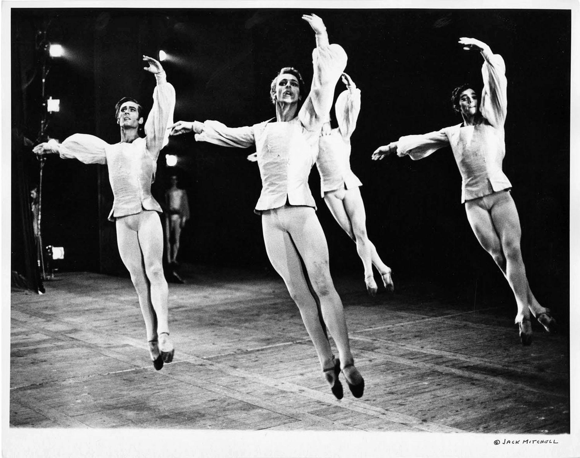 Jack Mitchell Black and White Photograph - Harkness Ballet principal dancers Roderick Drew & Richard Wolf performing