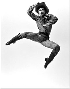 Vintage Joffrey Ballet dancer Greg Huffman performing 'Rodeo', signed by Jack Mitchell