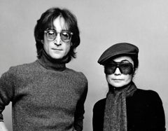 John Lennon and Yoko Ono photographed November 2, 1980. Signed by Jack Mitchell