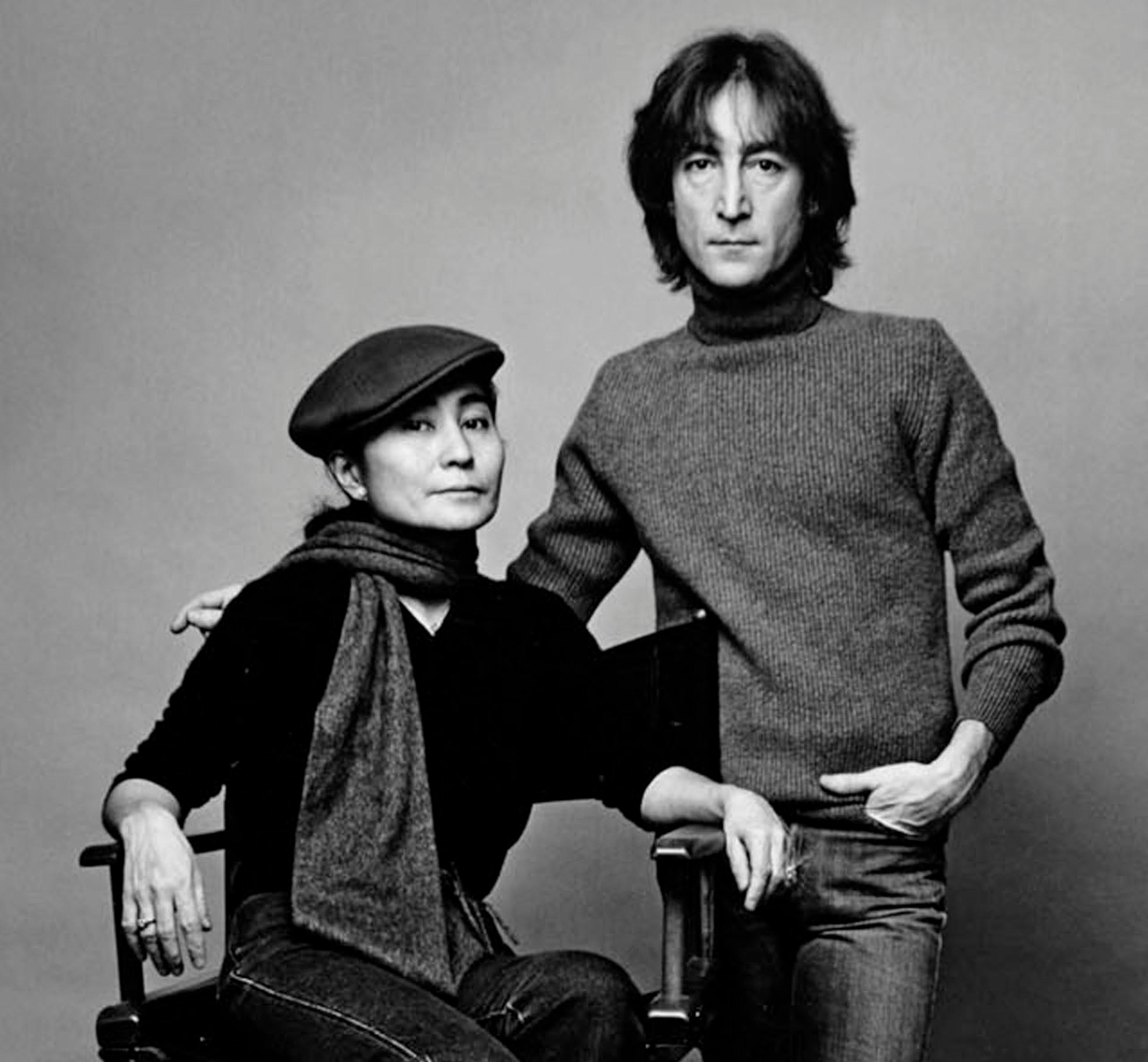 John Lennon et Yoko Ono ont photographié le 2 novembre 1980. Signé par Jack Mitchell en vente 1