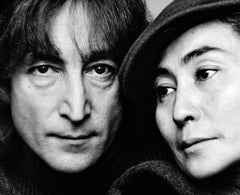 John Lennon and Yoko Ono photographed November 2, 1980. Signed by Jack Mitchell