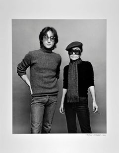 John Lennon and Yoko Ono photographed November 2, 1980. Signed by Jack Mitchell