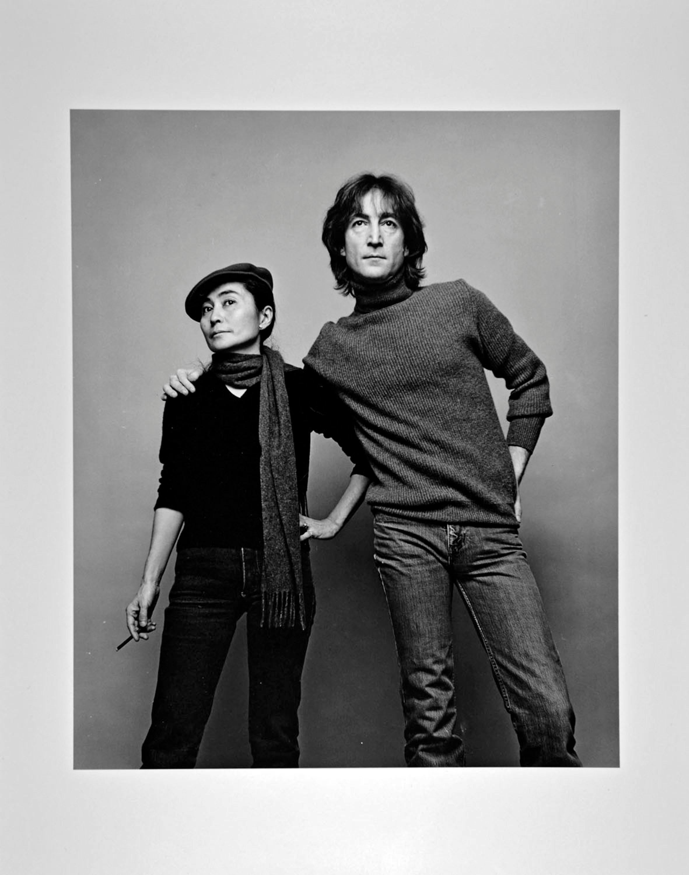 Jack Mitchell Black and White Photograph - John Lennon and Yoko Ono photographed November 2, 1980. 