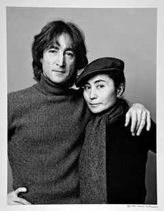 John Lennon and Yoko Ono photographed November 2, 1980. Signed by Jack Mitchell