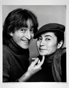 John Lennon und Yoko Ono, fotografiert am 2. November, signiert