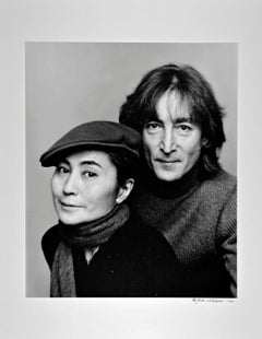 John Lennon and Yoko Ono photographed November 2, 1980. Signed by Jack Mitchell