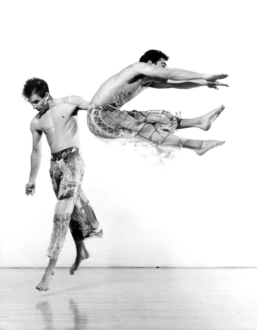 Jack Mitchell Black and White Photograph - Lance Grier & Trisha Brown Company dancer performing 'Set and Reset'