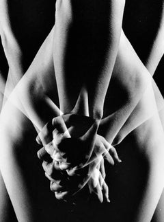 Nudo femminile a esposizione multipla vintage di grande formato, firmato da Jack Mitchell