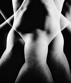 Large format vintage multiple exposure female nude, signed by Jack Mitchell