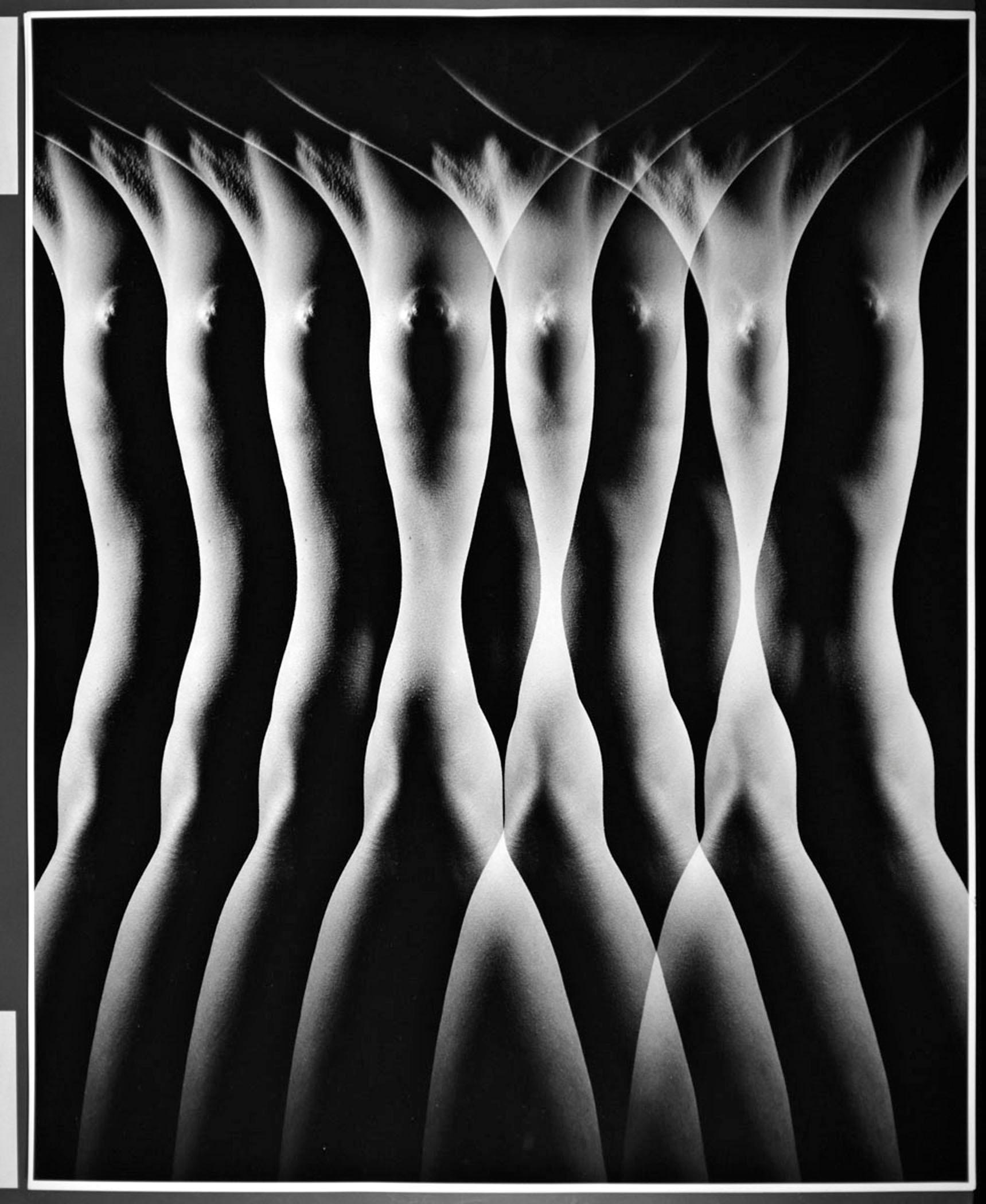 Large format vintage multiple exposure female nude, signed by Jack Mitchell