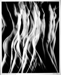 Large format vintage multiple exposure female nude, signed by Jack Mitchell