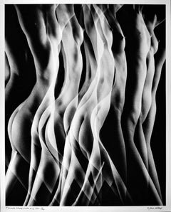 Large format vintage multiple exposure female nude, signed by Jack Mitchell