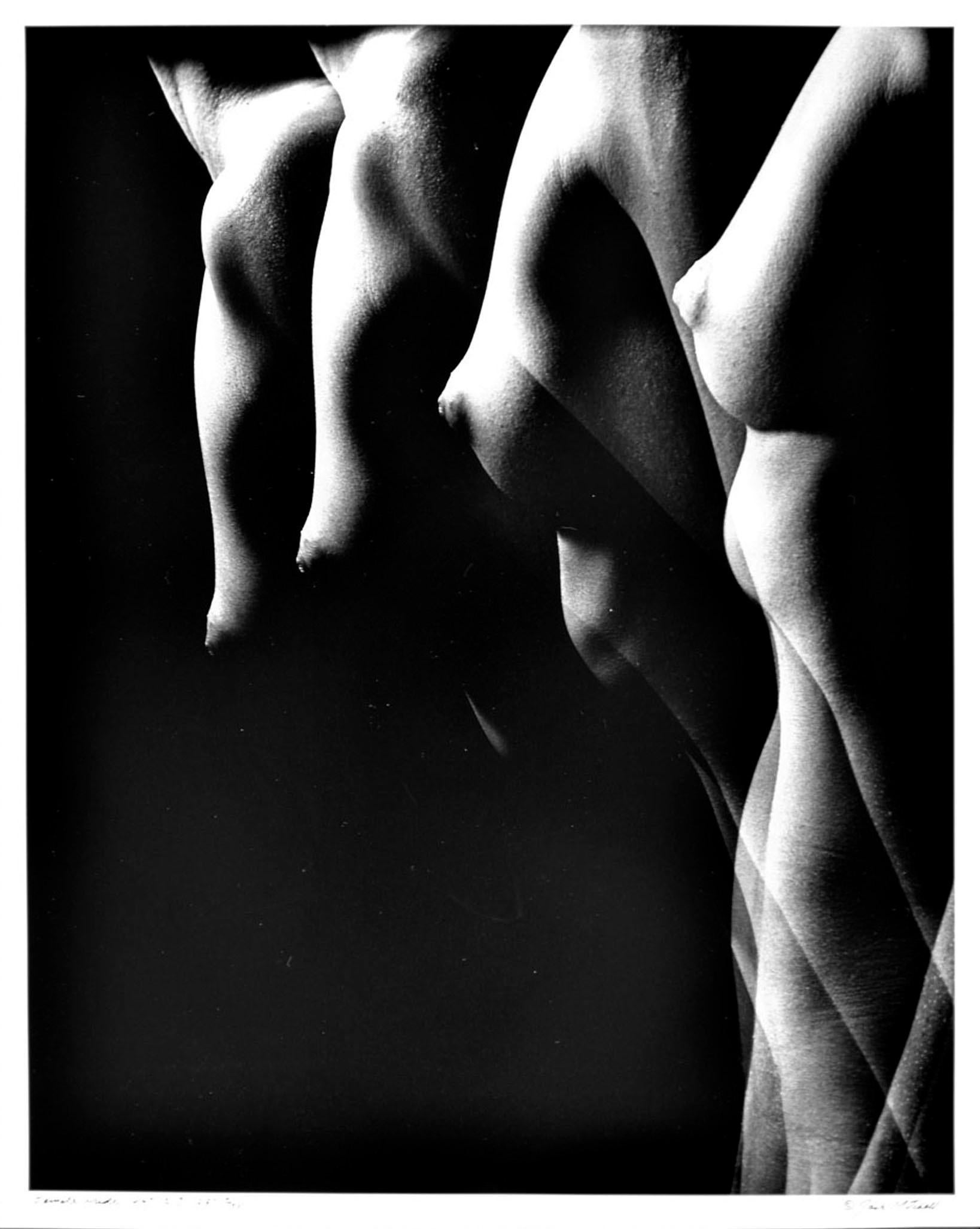 16 x 20" vintage silver gelatin photograph, multiple exposure female nude. Titled, numbered, dated, and signed by Jack Mitchell on the recto. Comes directly from the Jack Mitchell Archives with a certificate of authenticity.

Jack Mitchell's