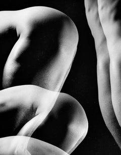 Large format vintage multiple exposure male nude, signed by Jack Mitchell