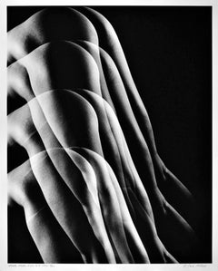 Large format vintage multiple exposure male nude, signed by Jack Mitchell