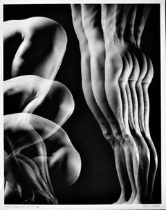 Large format vintage multiple exposure male nude, signed by Jack Mitchell