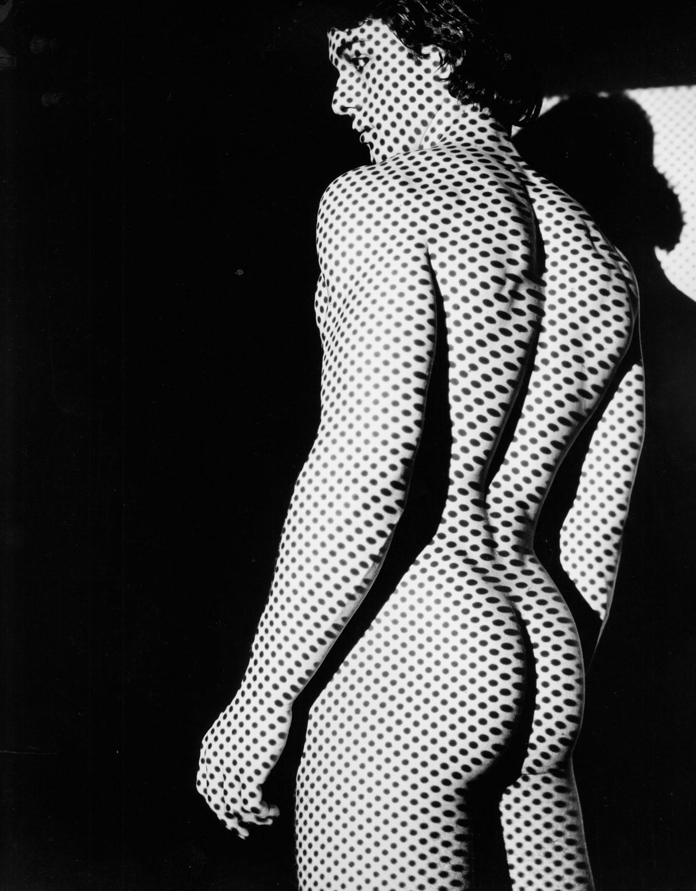 Male Model Brian Destazio, Dot Pattern Projection Nude, Signed by Jack Mitchell