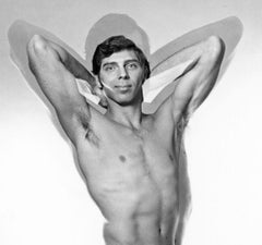 Male model Gary Cook, multiple exposure nude, signed by Jack Mitchell