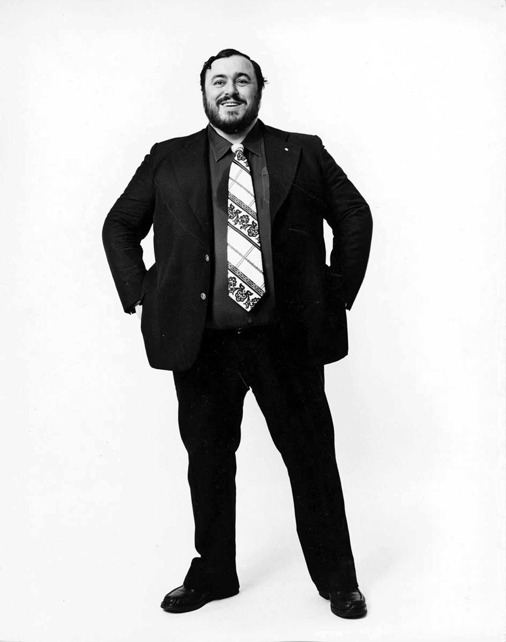 Jack Mitchell Black and White Photograph - Metropolitan Opera Italian Operatic Tenor Luciano Pavarotti