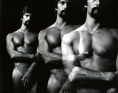 Multiple exposure nude portrait study of male model Brahm
