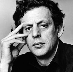 Musician/composer Philip Glass, studio portrait
