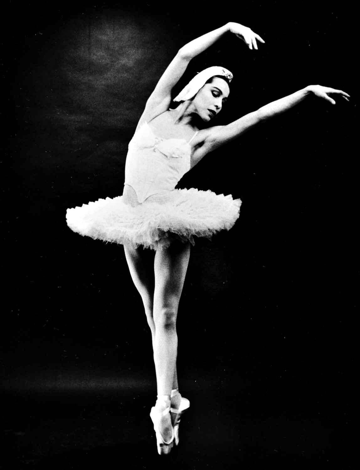 Jack Mitchell Black and White Photograph - Native American Prima Ballerina Maria Tallchief in "Swan Lake" signed by Jack