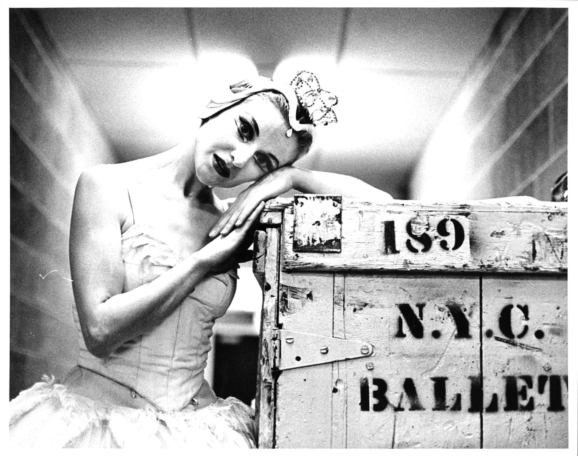 Jack Mitchell Black and White Photograph -  New York City Ballet dancer Violette Verdy backstage