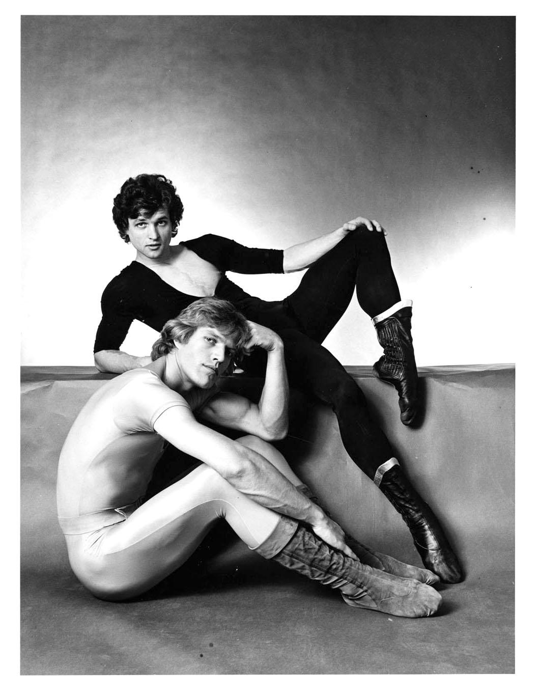Jack Mitchell Black and White Photograph - New York City Ballet dancers Peter Martins & Peter Schaufuss