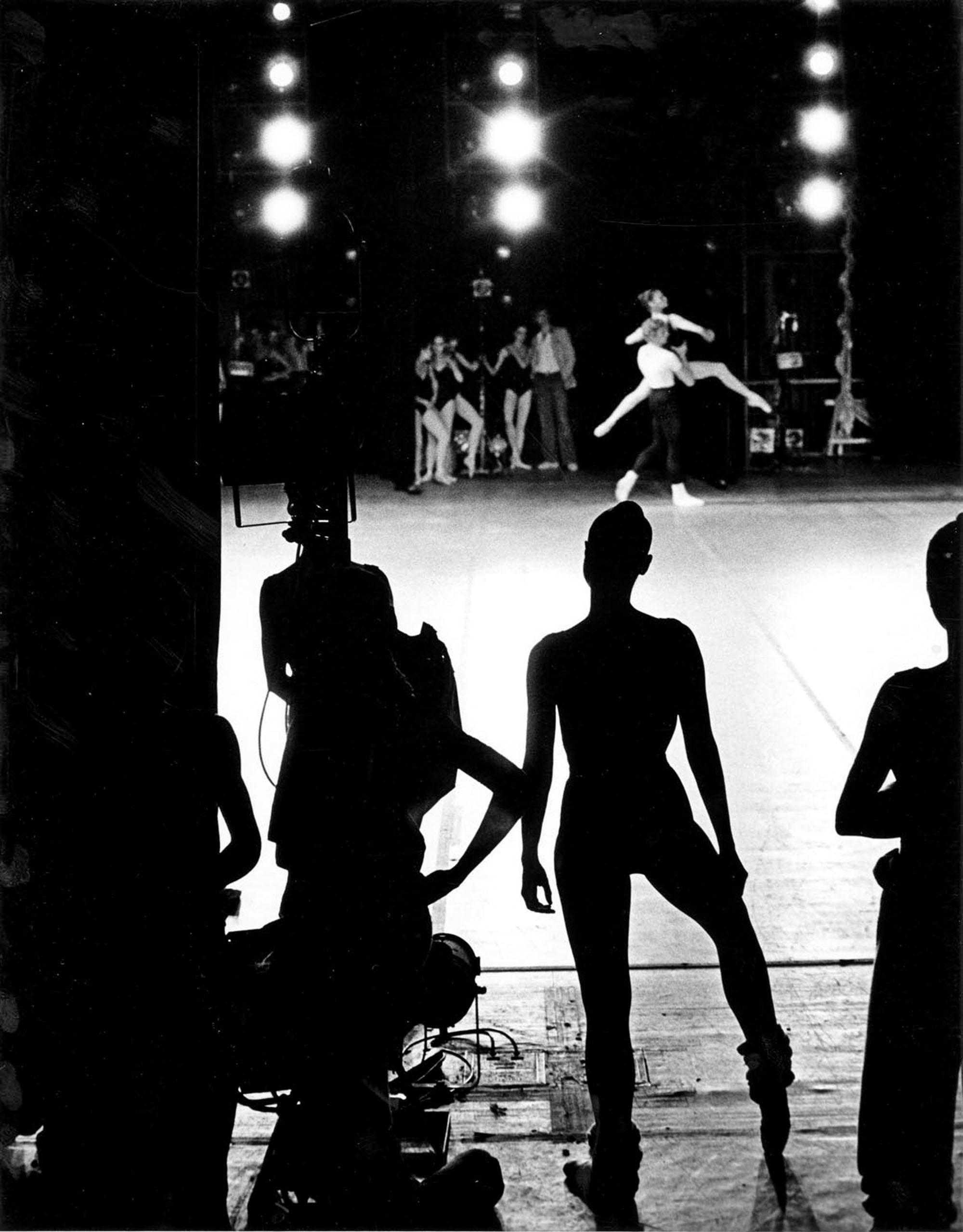Jack Mitchell Black and White Photograph - New York City Ballet Performing, Backstage Silhouette 