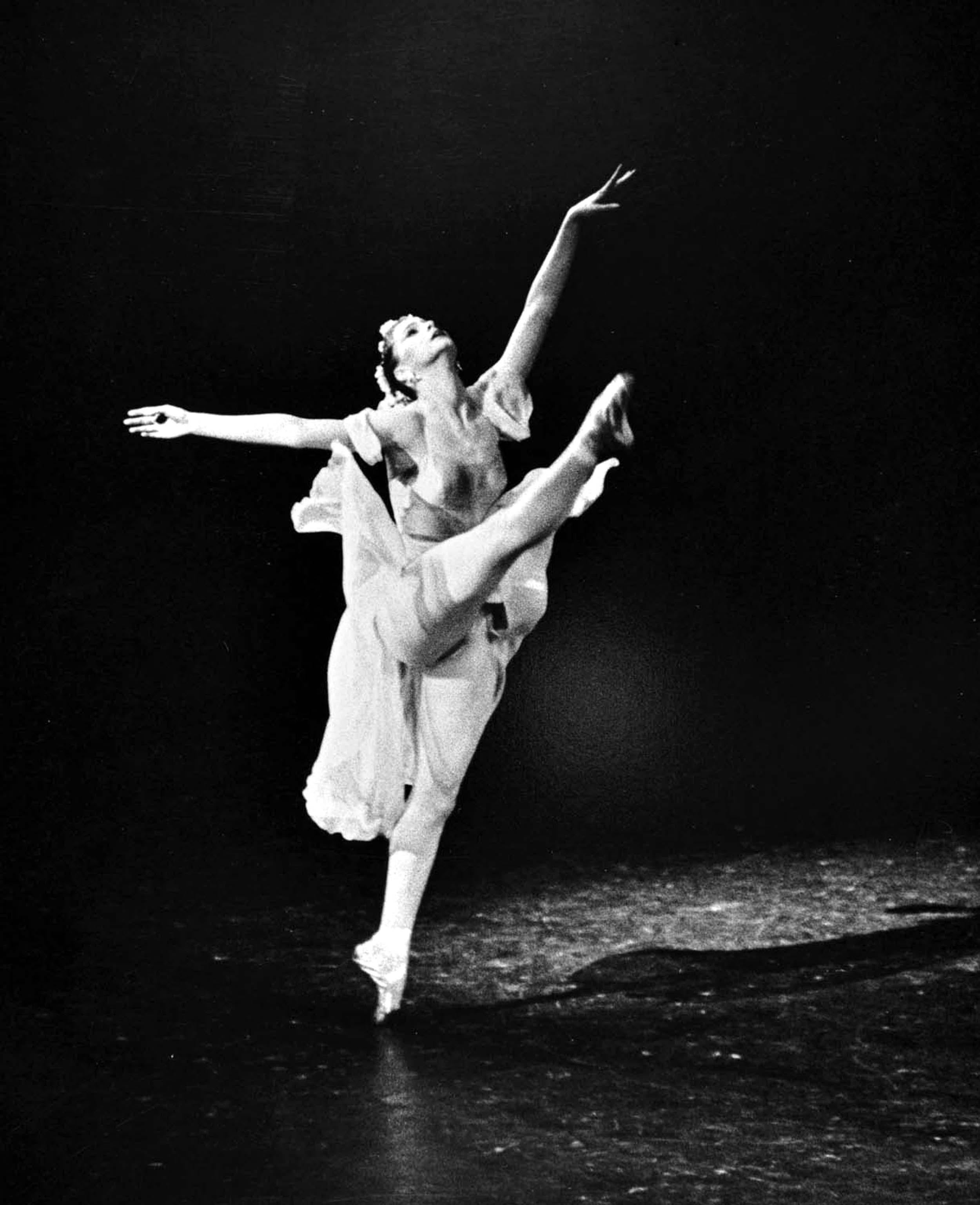 Jack Mitchell Black and White Photograph - NYCB dancer Suzanne Farrell performing 'Don Quixote'