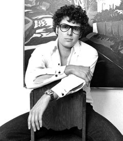 Painter Jon Carsman in his Manhattan studio, Signed by Jack Mitchell