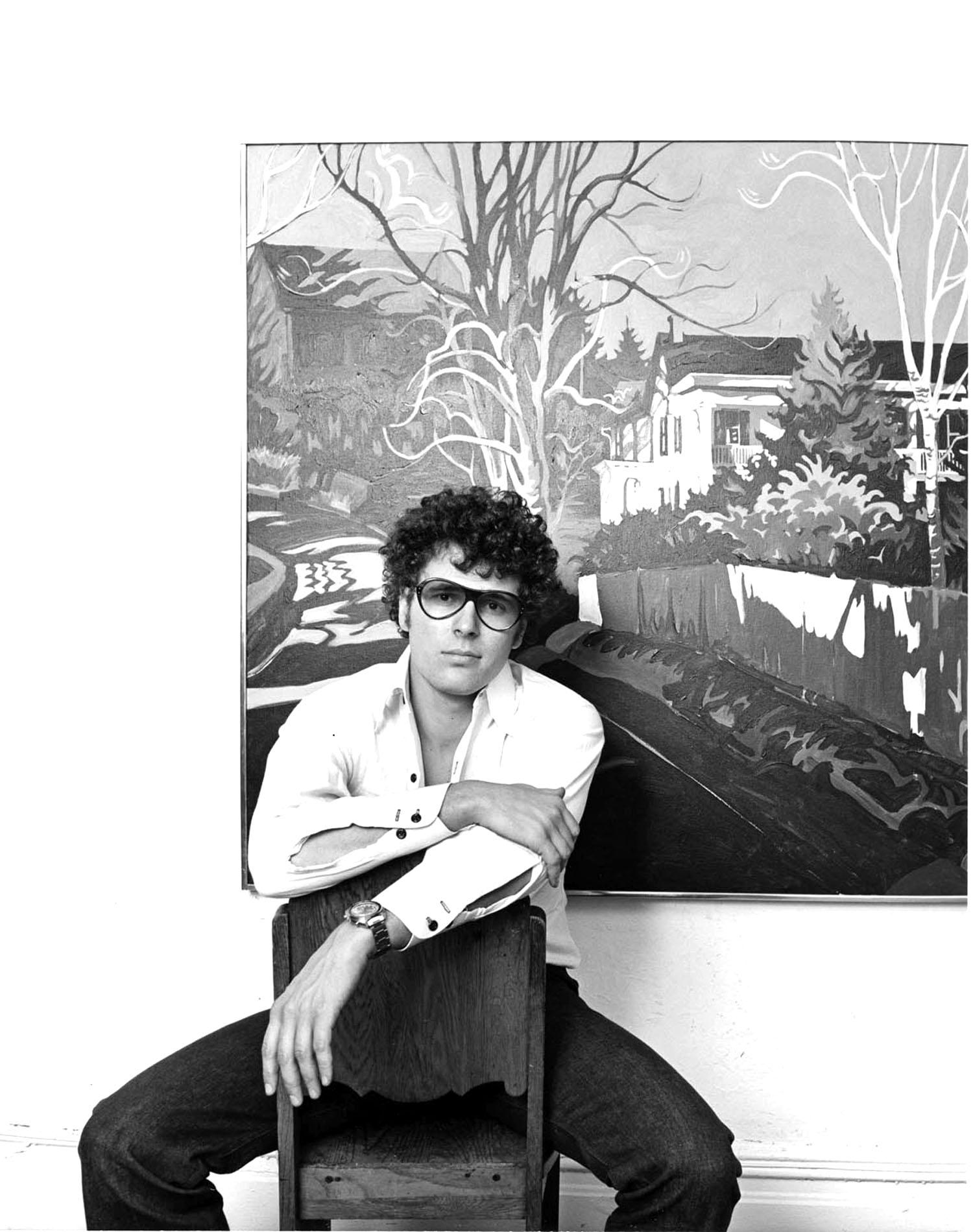 Painter Jon Carsman in his Manhattan studio, Signed by Jack Mitchell