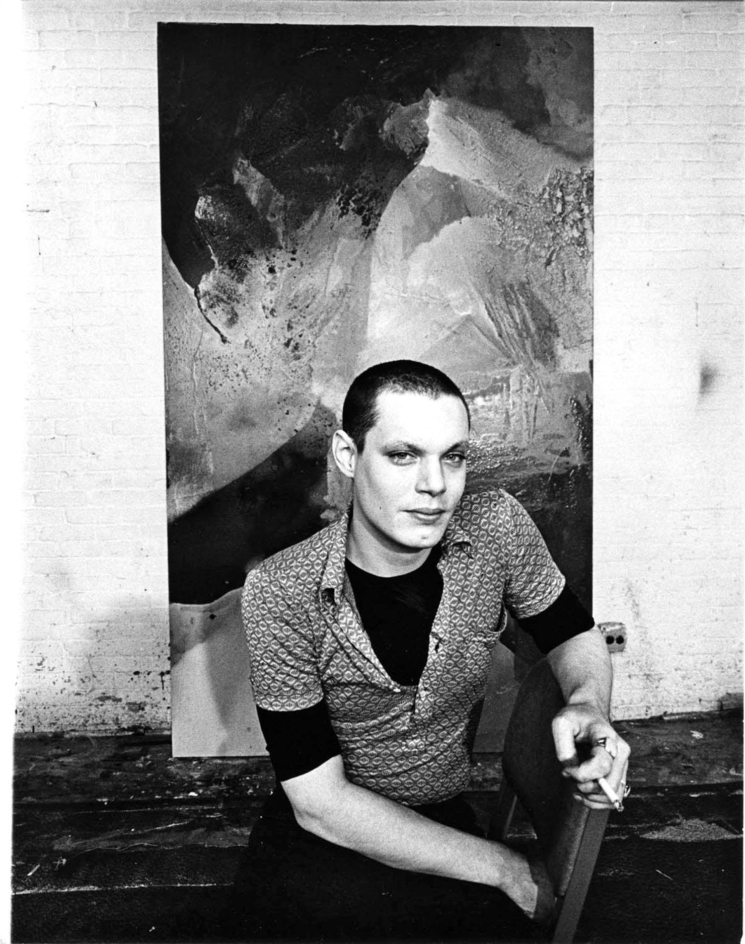 Jack Mitchell Black and White Photograph - Painter Stephen Mueller in his Manhattan Studio