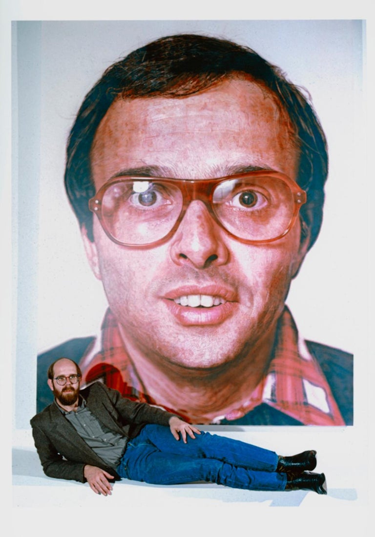 Jack Mitchell Color Photograph - Photorealist painter Chuck Close with recent work