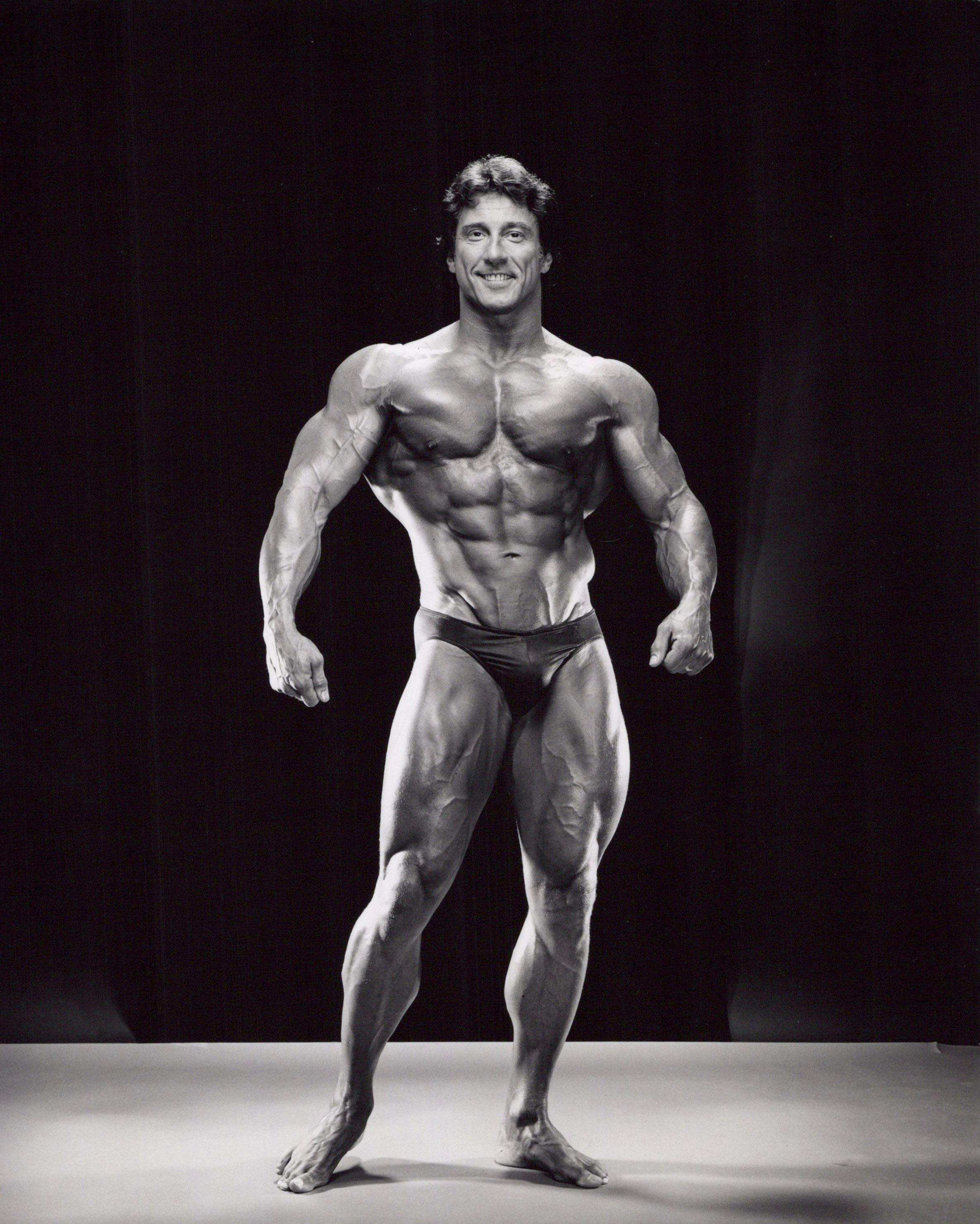 Jack Mitchell Black and White Photograph - Professional Bodybuilder and three time Mr. Olympia winner Frank Zane
