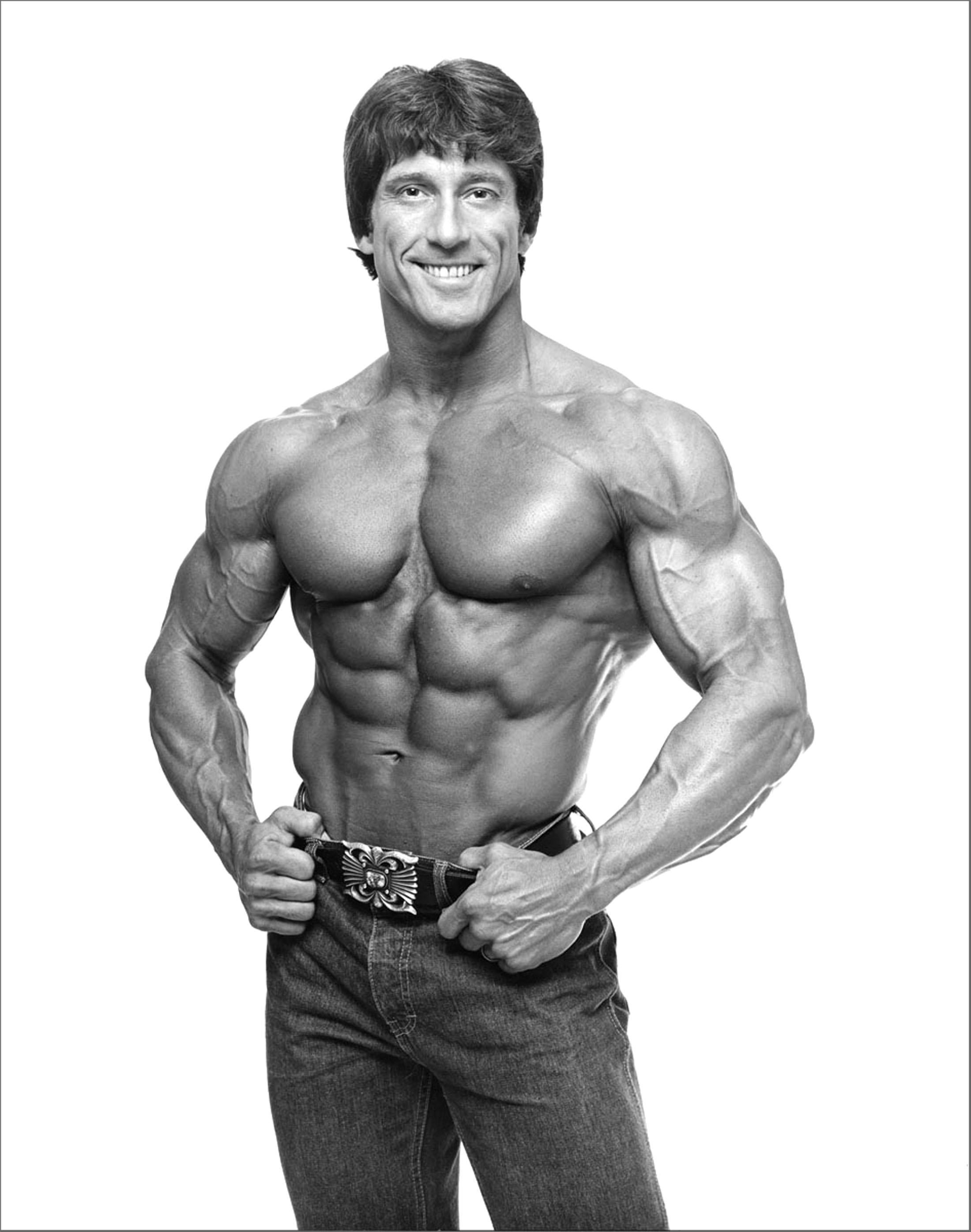 Jack Mitchell Black and White Photograph - Professional Bodybuilder and three time Mr. Olympia winner Frank Zane