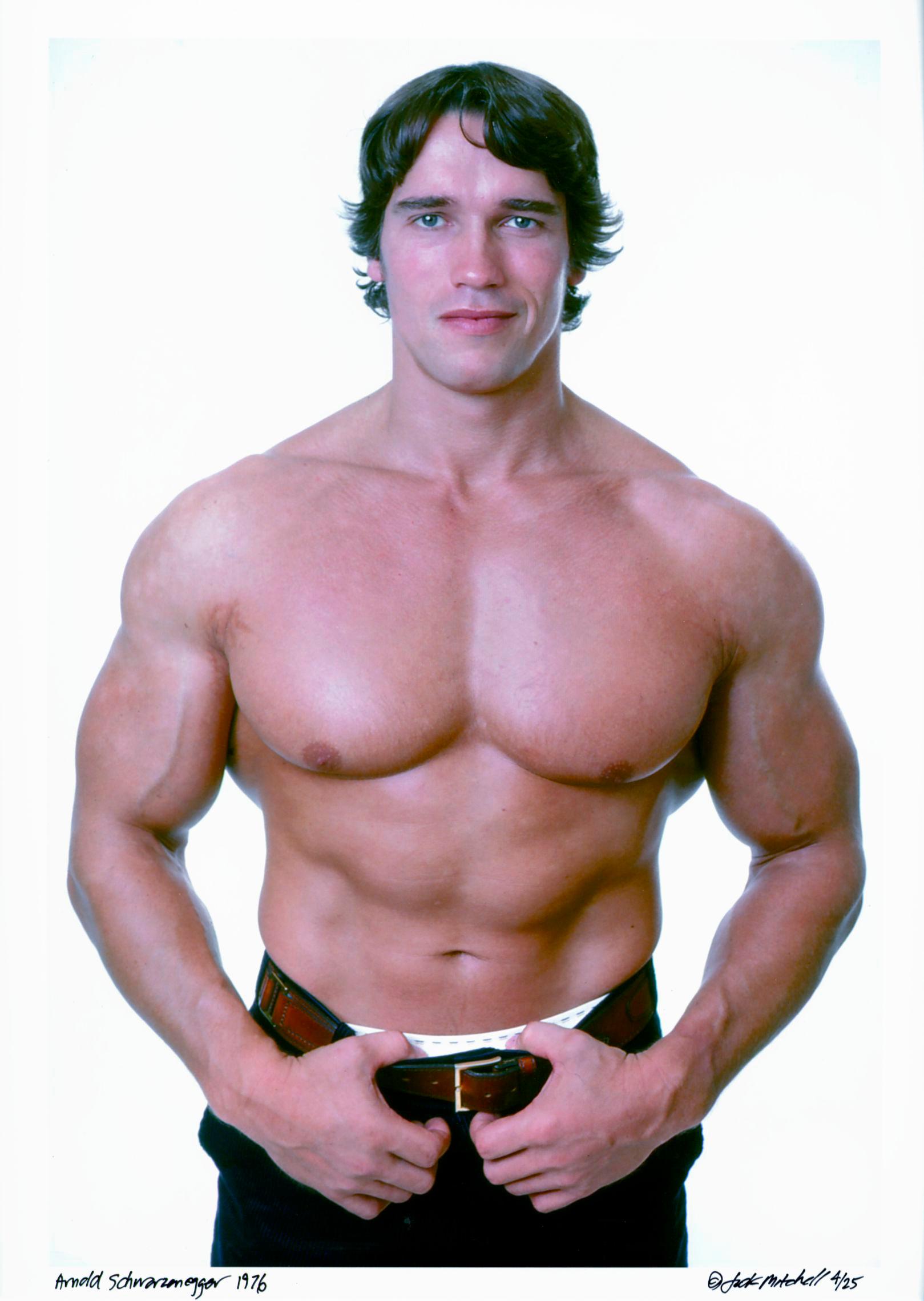 Jack Mitchell Color Photograph - Professional bodybuilder Arnold Schwarzenegger