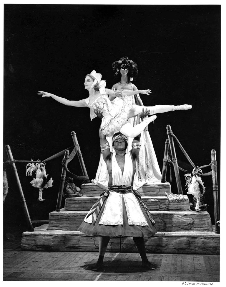 Jack Mitchell Black and White Photograph - Rebekah Harkness performing Alvin Ailey's "Macumba" in Barcelona Spain