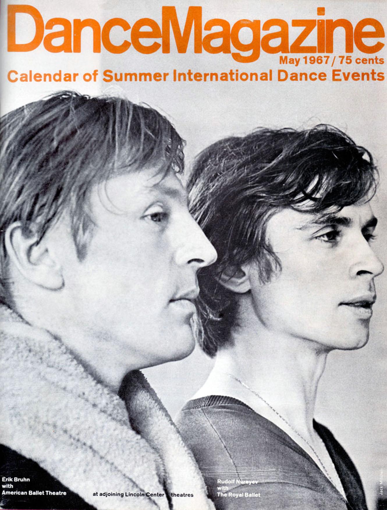Rudolf Nureyev and Erik Bruhn photographed rehearsing, Dance Magazine Cover Shot - Photograph by Jack Mitchell