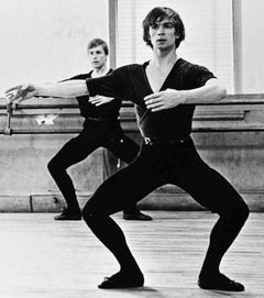 Rudolf Nureyev and Erik Bruhn rehearsing in NYC, 1965. Signed by Jack Mitchell
