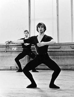 Vintage Rudolf Nureyev and Erik Bruhn rehearsing in NYC, 1965. Signed by Jack Mitchell