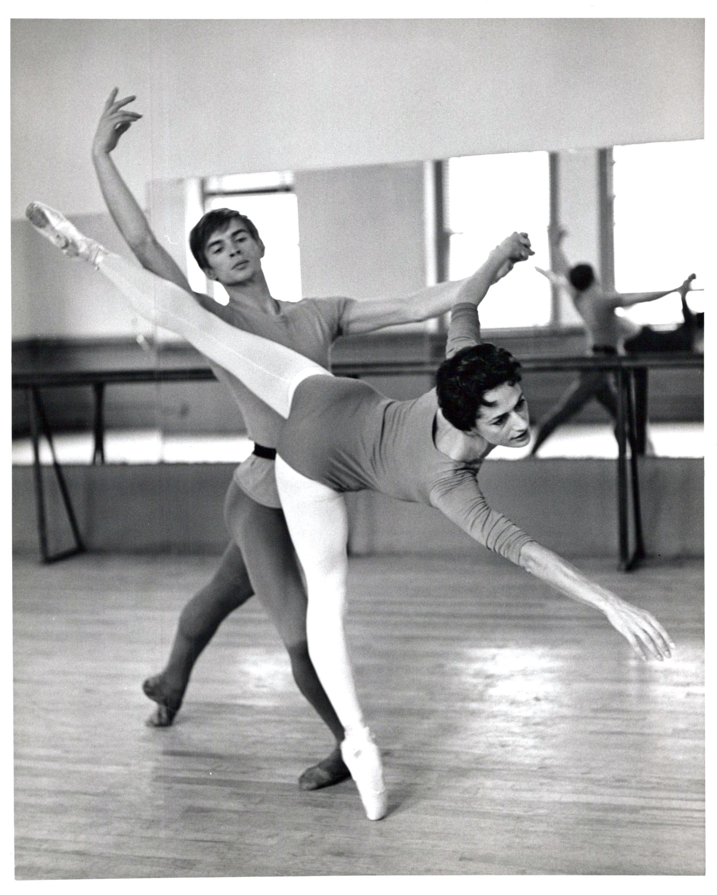 Jack Mitchell Black and White Photograph - Rudolf Nureyev & Lupe Serrano rehearse 'The Corsair' for NBC-TV Performance