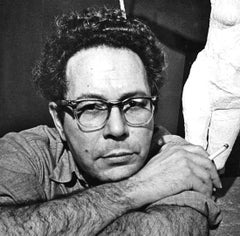 Le sculpteur George Segal dans son studio de New York, signé par Jack Mitchell