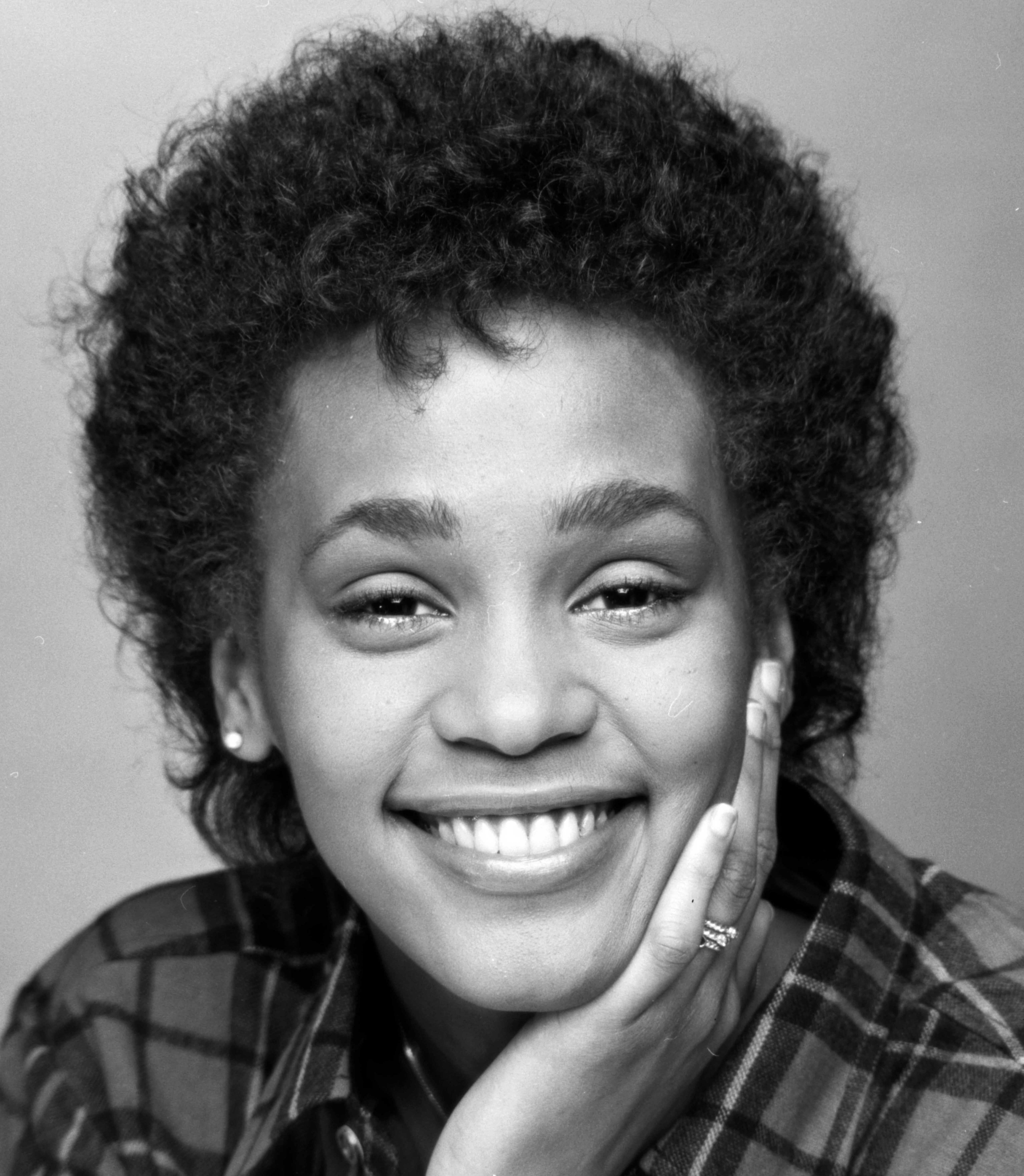 Singer Whitney Houston when she was a senior in high school, first photo session - Photograph by Jack Mitchell